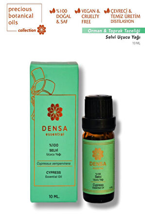 Densa Essential %100 Saf & Doğal Selvi Uçucu Yağı 10 ml Buhurdanlık Difüzör Aromaterapi Mum Masaj Cilt Saç Bakımı