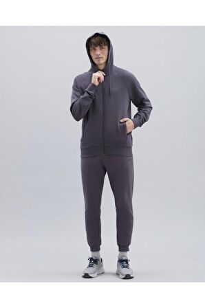 M New Basics Full Zip Hoodie Erkek Gri Fermuarlı Eşofman Üstü - S212267-003