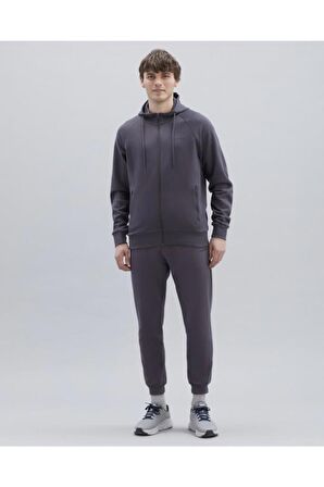 M New Basics Full Zip Hoodie Erkek Gri Fermuarlı Eşofman Üstü - S212267-003