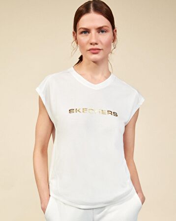 Skechers S211289-102 Graphic Tee W Crew Neck Kadın T-Shirt