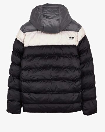 Skechers M Outerwear Colorblock Padded Jacket SİYAH Erkek Mont