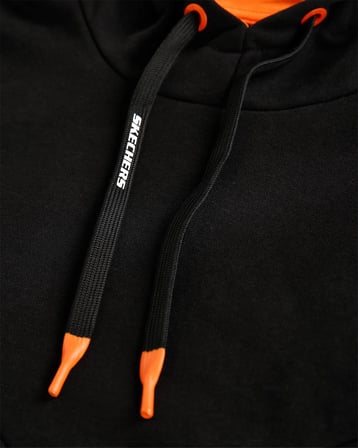 W LW Fleece Fabric Block Hoodie Sweatshirt