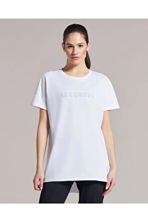 Skechers S231293-100 W Graphic Tee Crew Neck Kadın T-Shirt