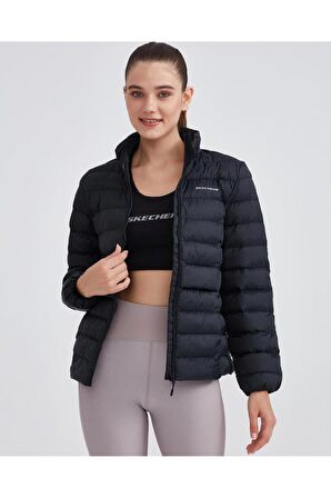 Skechers Kadın Mont W Outerwear Pop Up Detailed Padded Jacket Kadın Siyah Mont S231240-001