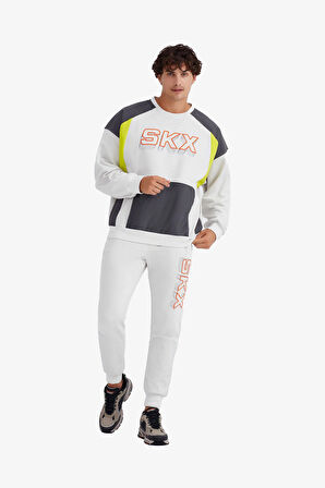 Skechers M LW Fleece Crew Neck Sweatshirt Erkek Gri Sweatshirt S232277-032