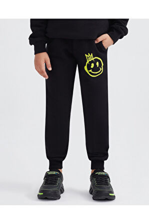 B Heavy Weight Fleece Jogger Sweatpant Erkek Çocuk Siyah Eşofman Altı Sk232186-001