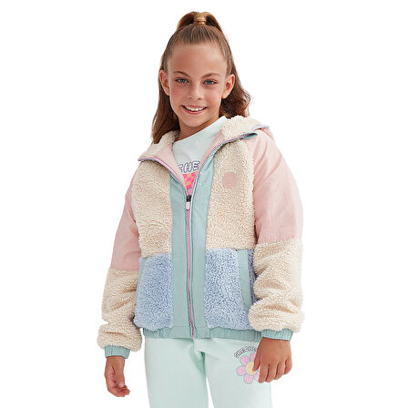 Outdoor Fleece Full-Zip Sherpa Çocuk Pembe Günlük Stil Ceket SK232176-590