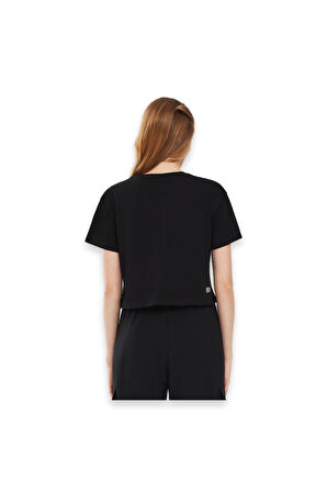 Skechers S241212 Graphic W Sleeve Siyah Kadın T-Shirt
