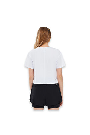 Skechers S241212 Graphic W Sleeve Beyaz Kadın T-Shirt