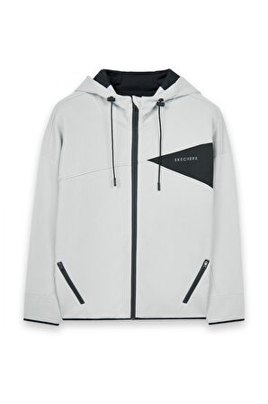 Skechers S241035 2Xi-Lock M Full Zip Hoodie Ceket Gri Erkek Ceket