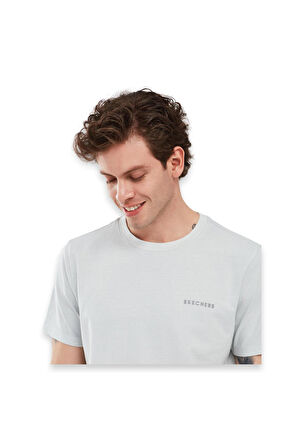 Skechers S241166 Organic Collm Sleeve Gri Erkek T-Shirt