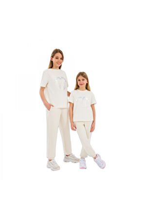 Skechers Sk232075 G Lw Fleece Jogger Sweatpant Beyaz Kız Çocuk Eşofman Altı