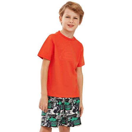 Essential B Short Sleeve T-Shirt Büyük Erkek Çocuk Turuncu Tshirt SK232080-700