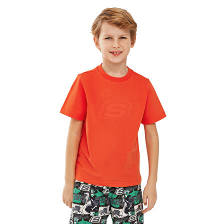 Essential B Short Sleeve T-Shirt Büyük Erkek Çocuk Turuncu Tshirt SK232080-700