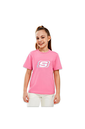 Skechers Sk232139 Essential G Sleeve Pembe Kız Çocuk T-Shirt