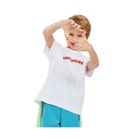 Graphic Tee B Short Sleeve Büyük Erkek Çocuk Beyaz Tshirt SK241017-100