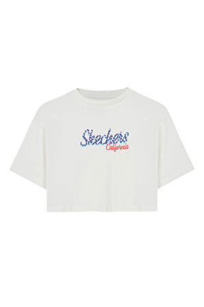 Skechers Sk241040 Graphicteeg Sleeve Kırık Beyaz Çocuk T-Shirt