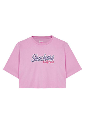 Skechers Sk241040 Graphicteeg Sleeve Pembe Çocuk T-Shirt