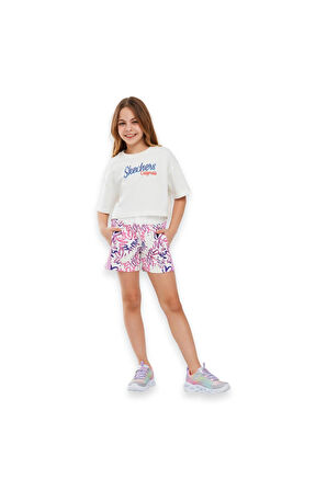 Skechers Sk241043 2Xi-Lock G 3 Inch Beyaz Kız Çocuk Şort