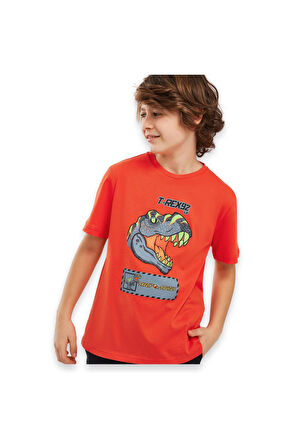 Skechers Sk241093 Graphic Tee Sleeve Turuncu Erkek Çocuk T-Shirt