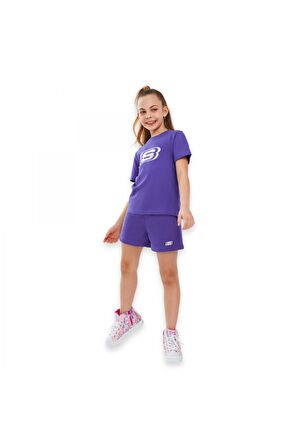 Skechers Sk241105 Essential G 3 Inch Mor Kız Çocuk Şort