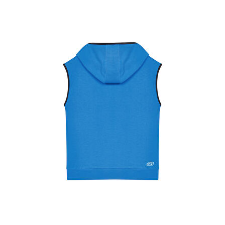 Lightweight Fleece Two Yarn B Sleeveless Hoodie Sweatshirt Büyük Erkek Çocuk Mavi Sweatshirt SK24111