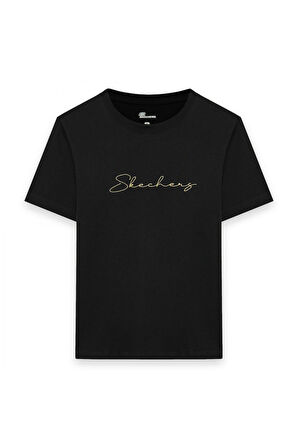 Skechers S242166 W Light Weight Regular Siyah Kadın T-Shirt