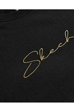 Skechers S242166 W Light Weight Regular Siyah Kadın T-Shirt