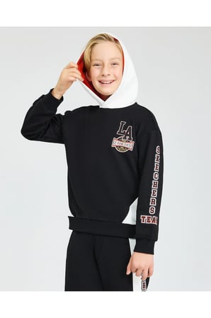 SKECHERS B LW Fleece Hoodie Sweatshirt SİYAH SWEATSHIRT SK242050-001