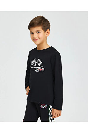 Skechers SK242065-001 B Graphic Tee Long Sleeve Erkek Çocuk Spor Tişört