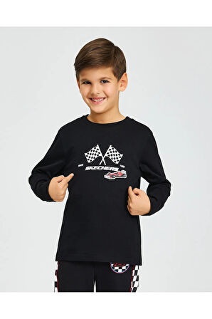 Skechers SK242065-001 B Graphic Tee Long Sleeve Erkek Çocuk Spor Tişört