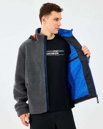 Skechers S242039-035 M Fleece Full Zip Sherpa Erkek Sweatshirt