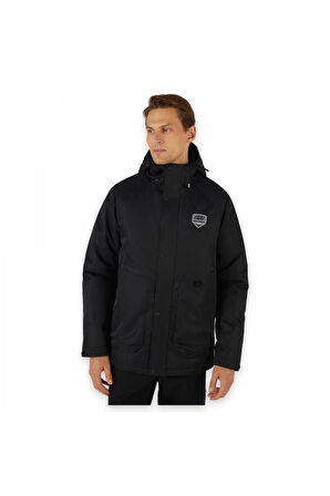 Skechers S242045 M Outerwear Coated Jacket Mont Siyah Erkek Mont