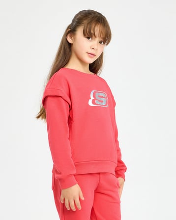 SKECHERS G Essential Crew Neck Sweatshirt PEMBE SWEATSHIRT SK232073-831