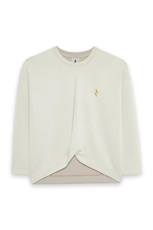 Skechers S242152 W Soft Touch Crew Neck  Beyaz Kadın Sweatshirt