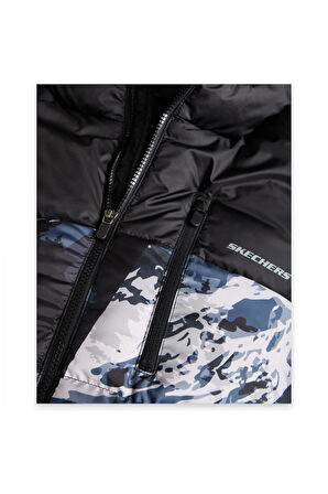Skechers S242234 M Outerwear Puffer Jacket Siyah Erkek Mont