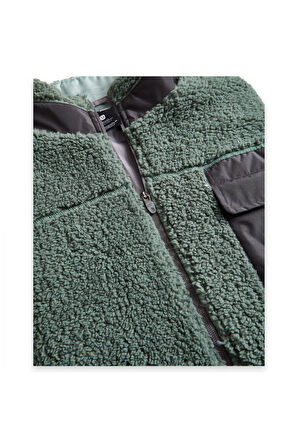 Skechers S242184 M Out Fleece Full Zip Sherpa Haki Erkek Ceket