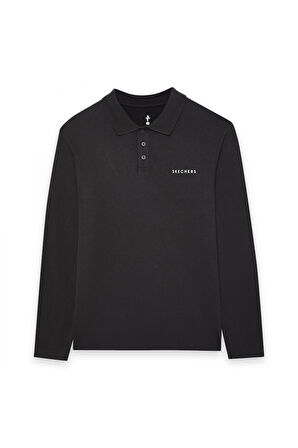 Skechers S242198 M Polo Casual Comfort Sleeve Siyah Erkek T-Shirt