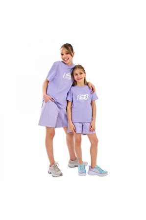 Skechers Sk232139 Essential G Sleeve Lila Kız Çocuk T-Shirt