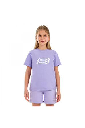 Skechers Sk232139 Essential G Sleeve Lila Kız Çocuk T-Shirt