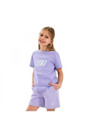 Skechers Sk232139 Essential G Sleeve Lila Kız Çocuk T-Shirt