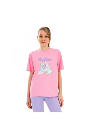 Skechers Sk2510019 G Graphic Tee Pembe Kız Çocuk T-Shirt