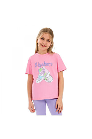Skechers Sk2510019 G Graphic Tee Pembe Kız Çocuk T-Shirt