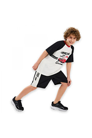 Skechers Sk2510038 B Graphic Tee Beyaz-Siyah Çocuk T-Shirt