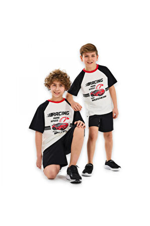 Skechers Sk2510038 B Graphic Tee Beyaz-Siyah Çocuk T-Shirt