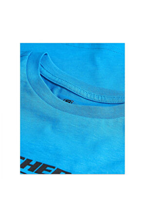 Skechers Sk2510112 B Regular Fit Graphic Tee Mavi Erkek Çocuk T-Shirt