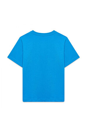 Skechers Sk2510112 B Regular Fit Graphic Tee Mavi Erkek Çocuk T-Shirt