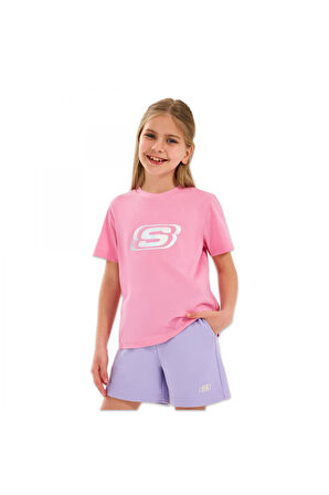 Skechers Sk232139 Essential G Sleeve Pembe Kız Çocuk T-Shirt