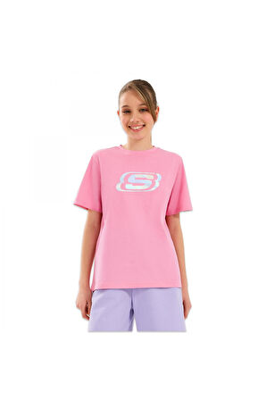 Skechers Sk232139 Essential G Sleeve Pembe Kız Çocuk T-Shirt