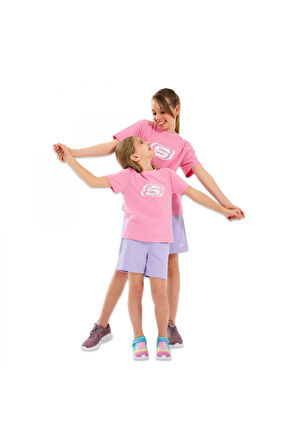 Skechers Sk232139 Essential G Sleeve Pembe Kız Çocuk T-Shirt